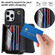 iPhone 14 Pro Max RFID Card Slot Phone Case with Long Lanyard - Black