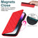 iPhone 14 Pro Max Rhombic MagSafe RFID Anti-Theft Wallet Leather Phone Case - Red