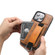 iPhone 14 Pro Max Suteni H13 Card Wallet Wrist Strap Holder PU Phone Case - Brown