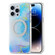 iPhone 14 Pro Max Dual-side IMD Marble Magsafe Phone Case - Dark Blue