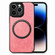 iPhone 14 Pro Max Solid Color Leather Skin Back Cover Phone Case - Pink