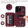 iPhone 14 Pro Max Grid Texture Card Bag Phone Case with Lanyard - Red