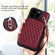 iPhone 14 Pro Max Grid Texture Card Bag Phone Case with Lanyard - Red