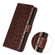 iPhone 14 Pro Max Crocodile Top Layer Cowhide Leather Phone Case  - Brown