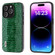 iPhone 14 Pro Max ABEEL Genuine Leather Weilai Series Phone Case - Green