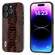 iPhone 14 Pro Max ABEEL Genuine Leather Weilai Series Phone Case - Coffee