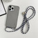 iPhone 14 Pro Max Thicken Colorful TPU Phone Case with Braided Lanyard - Black