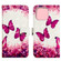 iPhone 14 Pro Max 3D Painting Horizontal Flip Leather Phone Case  - Rose Butterfly