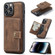 iPhone 14 Pro Max JEEHOOD Retro Magnetic Detachable Leather Phone Case  - Brown