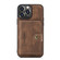 iPhone 14 Pro Max JEEHOOD Retro Magnetic Detachable Leather Phone Case  - Brown