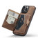 iPhone 14 Pro Max JEEHOOD Retro Magnetic Detachable Leather Phone Case  - Brown