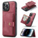 iPhone 14 Pro Max JEEHOOD Retro Magnetic Detachable Leather Phone Case  - Red