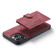 iPhone 14 Pro Max JEEHOOD Retro Magnetic Detachable Leather Phone Case  - Red