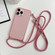 iPhone 14 Pro Max Thicken Colorful TPU Phone Case with Braided Lanyard - Pink