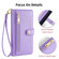 iPhone 14 Pro Max Sheep Texture Cross-body Zipper Wallet Leather Phone Case - Purple