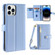 iPhone 14 Pro Max Sheep Texture Cross-body Zipper Wallet Leather Phone Case - Blue