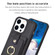 iPhone 14 Pro Max BF27 Metal Ring Card Bag Holder Phone Case - Black