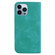 iPhone 14 Pro Max 7-shaped Embossed Leather Phone Case - Green