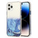 iPhone 14 Pro Max Marble Pattern Glittery Powder Shockproof TPU + Acrylic Phone Case  - Blue