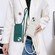 iPhone 14 Pro Max Crossbody Lanyard Elastic Silicone Card Holder Phone Case - Green