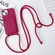 iPhone 14 Pro Max Crossbody Lanyard Elastic Silicone Card Holder Phone Case - Wine Red