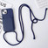iPhone 14 Pro Max Crossbody Lanyard Elastic Silicone Card Holder Phone Case - Dark Blue