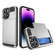 iPhone 14 Pro Max Multifunction Armor Slide Card Slot Phone Case - Silver