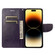 iPhone 14 Pro Max Butterfly Flower Pattern Flip Leather Phone Case  - Deep Purple