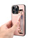 iPhone 14 Pro Max Crocodile Wristband Wallet Leather Back Cover Phone Case - Pink