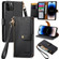 iPhone 14 Pro Max Love Zipper Lanyard Leather Phone Case - Black