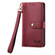 iPhone 14 Pro Max Love Zipper Lanyard Leather Phone Case - Red