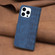 iPhone 14 Pro Max Plaid Embossed Leather Phone Case - Blue