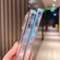 iPhone 14 Pro Max Colorful Crystal Ripple TPU Phone Case - White Black