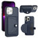 iPhone 14 Pro Max Shockproof Leather Phone Case with Card Holder - Blue