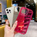 iPhone 14 Pro Max Laser Sequin Waves TPU Phone Case - Red