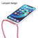 iPhone 14 Pro Max Transparent Acrylic Airbag Shockproof Phone Protective Case with Lanyard  - Red Apricot Grey Rough Grain