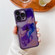 iPhone 14 Pro Max Oil Painting Electroplating TPU Phone Case - Purple