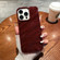 iPhone 14 Pro Max Solid Color Wave Texture TPU Phone Case - Wine Red