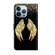 iPhone 14 Pro Max Crystal 3D Shockproof Protective Leather Phone Case - Golden Wings
