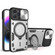 iPhone 14 Pro Max CD Texture Sliding Camshield Magnetic Holder Phone Case - Silver