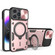 iPhone 14 Pro Max CD Texture Sliding Camshield Magnetic Holder Phone Case - Pink