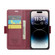 iPhone 14 Pro Max CaseMe 023 Butterfly Buckle Litchi Texture RFID Anti-theft Leather Phone Case - Wine Red