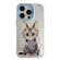 iPhone 14 Pro Max Animal Pattern Oil Painting Series PC + TPU Phone Case - Stupid Cat