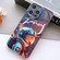 iPhone 14 Pro Max Painted Pattern Precise Hole PC Phone Case - Orange Paint Astronaut