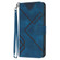 iPhone 14 Line Pattern Skin Feel Leather Phone Case - Royal Blue