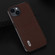 iPhone 14 ABEEL Genuine Leather Luxury Black Edge Phone Case - Coffee