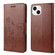 iPhone 14 Butterfly Flower Pattern Flip Leather Phone Case  - Brown