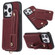 iPhone 14 ABEEL Litchi Texture Card Bag PU Phone Case - Purple