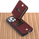 iPhone 14 ABEEL Litchi Texture Card Bag PU Phone Case - Purple