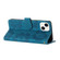 iPhone 14 Flower Embossing Pattern Leather Phone Case - Blue